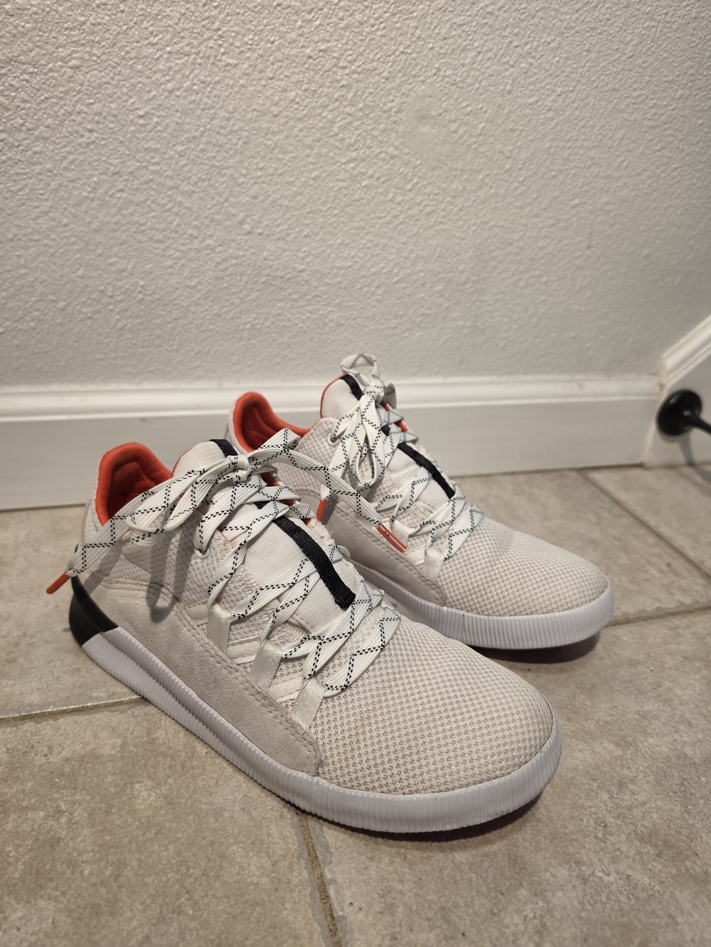 Sorel White Sneakers with Orange Accent